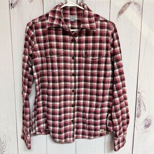 Carhartt Women’s Plaid Flannel Shirt Medium Pink Red EUC